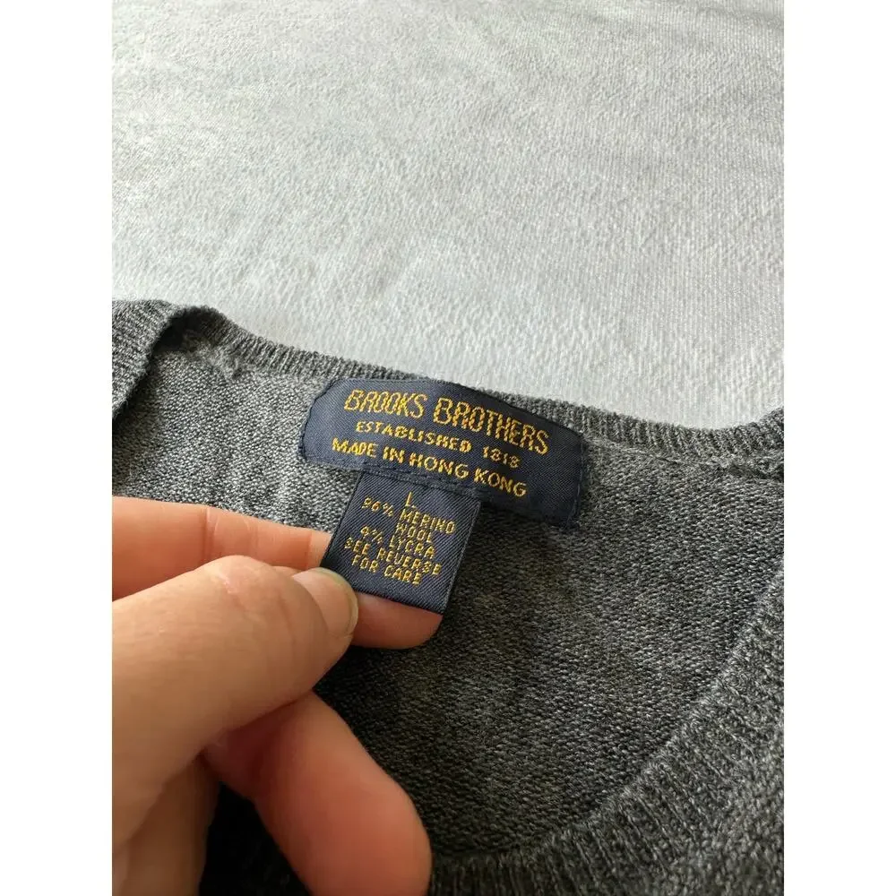 Brooks Brothers Grey Wool Sweater Size Large
